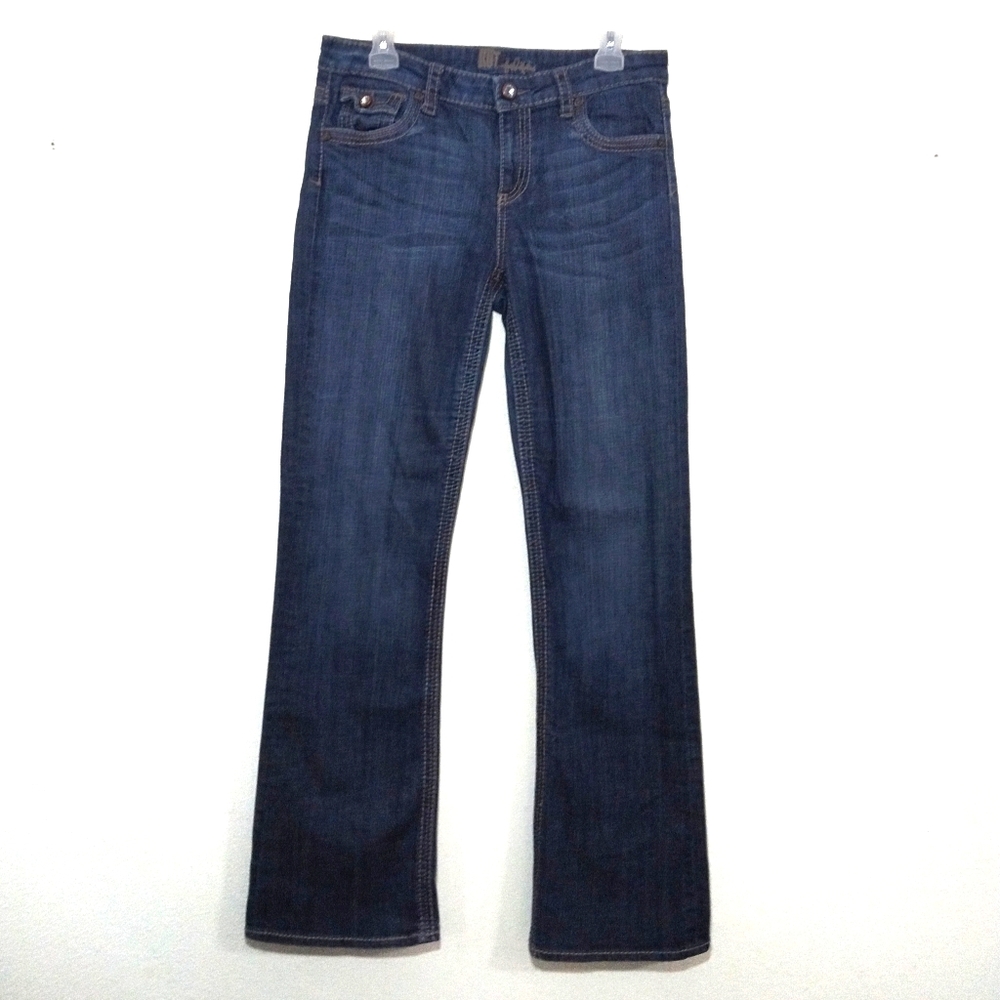 Kut From the Kloth Bootcut Jeans Dark Wash with Rhinestone Accents Sz 8